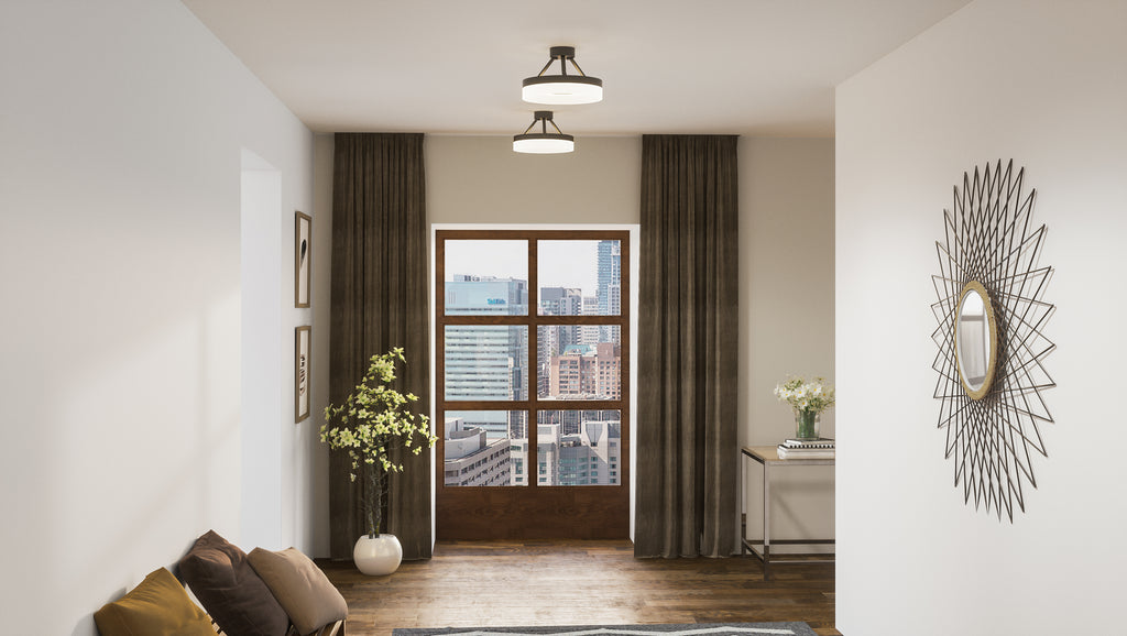 LED Semi Flush Mount in Oil Rubbed Bronze from the Cohen collection By Quoizel PCOH1716OI