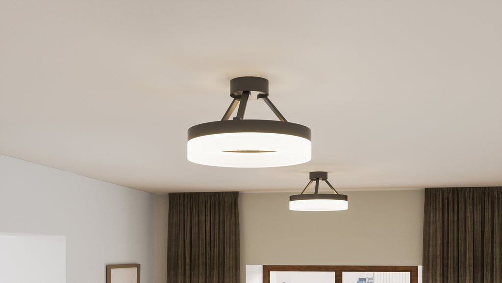 LED Semi Flush Mount in Oil Rubbed Bronze from the Cohen collection By Quoizel PCOH1716OI